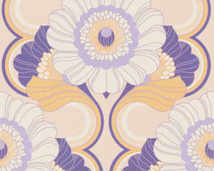 Floral Fantasy Wallpaper - Beige/Purple