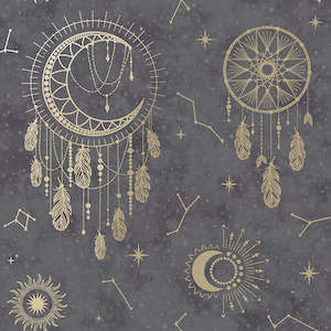 Purple Wallpaper: Dreamcatcher Wallpaper - Black/gold