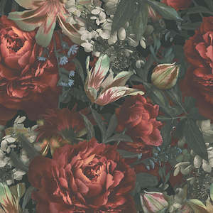 Moody Girls Anthracite Flower Wallpaper