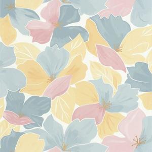 August Flower Power Wallpaper - Grey/Yellow