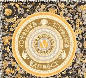 Metallic Wallpaper: Versace Virtuoso Wallpaper - 5 Colours - Black