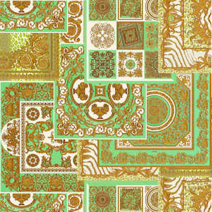 Versace Tapestry Wallpaper - Gold/Green/Brown