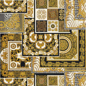 Versace Tapestry Wallpaper - Gold/Silver/Black/White