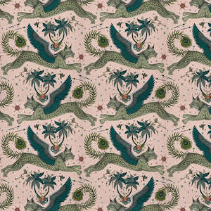 Lynx by Emma Shipley Wallpaper - Pink