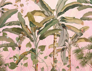 Blush Tropical Wall Mura Wallpaper