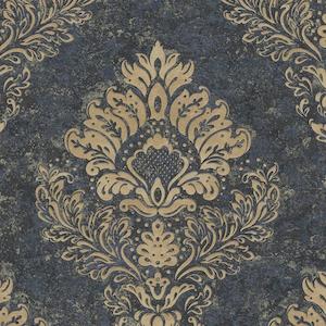 St. Petersberg Baroque Wallpaper - Blue + Gold