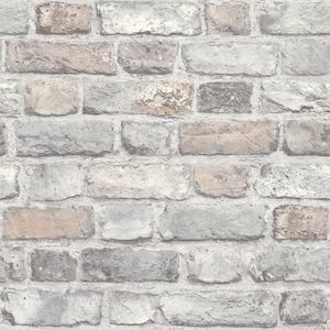 Brick Wallpaper - Grey Pastel Brick