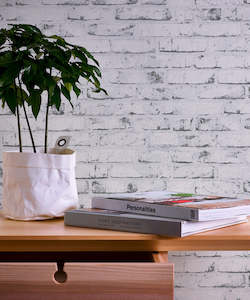 Brick Wallpaper - White Dark Grey