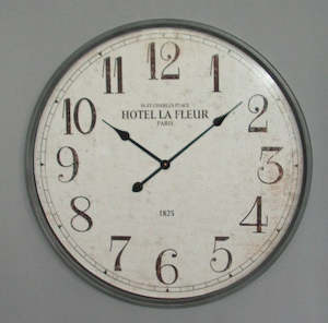 clocks: "La Fleur" Gunmetal Clock With Glass