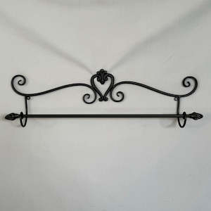 Bathroom: Black Wall Towel Holder