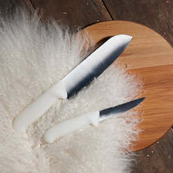 Kitchenware: Swanndri x Ironclad Wool Handle Santoku & Paring Knife Set