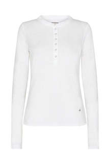 Mos Mosh Rype Long Sleeve Placket Tee - White