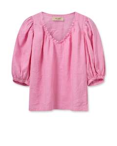 Mos Mosh Taissa Linen Blouse - Begonia