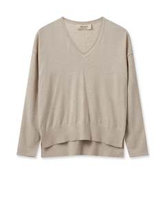 Mos Mosh Tani V-Neck Knit - Cement