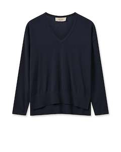 Mos Mosh Tani V-Neck Knit - Salute Navy