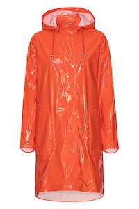 Ilse Jacobsen Rain71G Glossy A-line Raincoat - Hot Orange