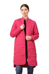 Ilse Jacobsen Knee Length Quilt Coat Art 06 - Magenta