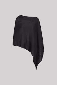 Monari Black Knit Poncho