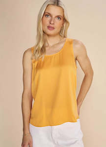 Mos Mosh Astrid Silk Tank Top - Blazing Orange