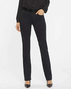 NYDJ Marilyn Flocked Double Waist - Dark Enzyme Black