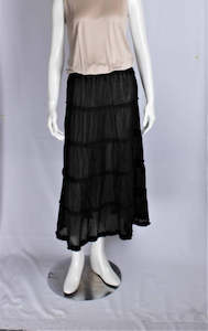 Alice & Lilly Tiered Beach Skirt Black or White