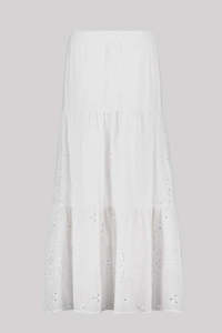 Monari Tiered Lace Maxi Skirt - White 407986