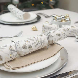 Christmas Cracker  - Silver Botanical - 8 pcs