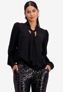 Monari Tie Blouse - Black