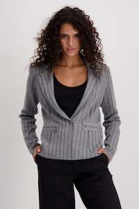 Monari Stretch Pinstripe Blazer - Platinum Malange