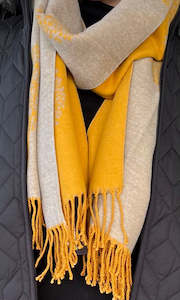 Chao Cashmere Blend Scarf Two Colours - Mustard & Fawn