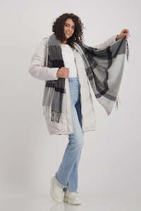 Monari Checked Scarf - Black