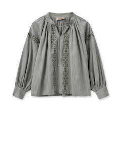 Mos Mosh Tessa Embroidery Shirt - Burnt Olive