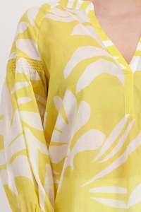 Monari Shirt - Pale Lemon and White Print