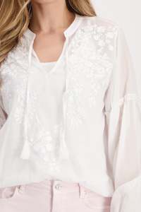 Monari White Embroidered Shirt - White