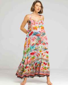 INOA Frill Strap Maxi Dress - Jardin de Paris