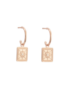 True North Star Hoops Earrings Rose Gold Vermeil