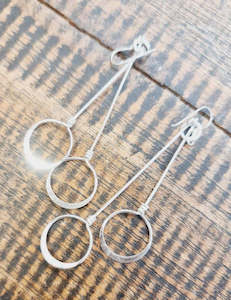 Devise 2 Pce Circle Drop Earrings - Sterling Silver