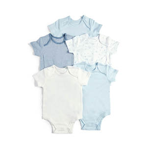 Baby wear: Mamas and Papas Blue Farm Short Sleeve Bodysuits - 5 Pack