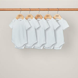 Mamas and Papas White Ribbed Short Sleeve Bodysuits - 5 Pack