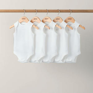 Mamas and Papas Organic Cotton White Sleeveless Bodysuits - 5 Pack