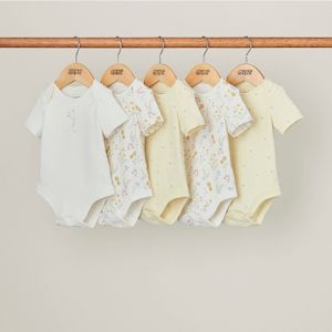 Baby wear: Mamas and Papas Garden Short Sleeve Bodysuits - 5 Pack