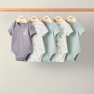 Mamas and Papas Dinosaur Short Sleeve Bodysuits - 5 Pack