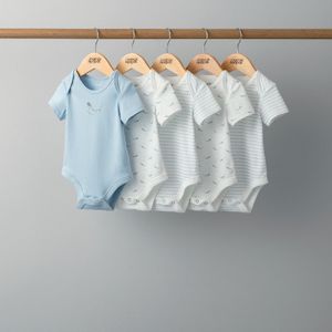 Mamas and Papas Whale Short Sleeve Bodysuits - 5 Pack