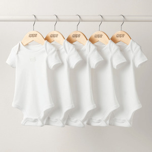 Baby wear: Mamas and Papas White Short Sleeve Bodysuits - 5 Pack