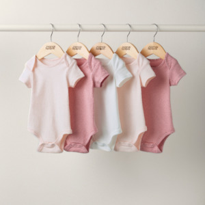 Mamas and Papas Pink Short Sleeve Bodysuits - 5 Pack