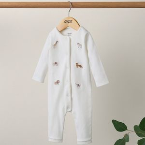 Mamas and Papas Safari Embroided Romper