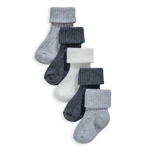 Baby wear: Mamas and Papas Grey Socks - 5 Piece Pack