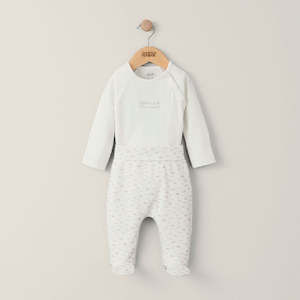 Baby wear: Mamas and Papas White Welcome to the World Bodysuit & Cloud Print Pants - 2 Piece Set