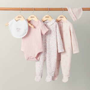 Baby wear: Mamas and Papas Floral Ribbed Set - 5 Piece Set