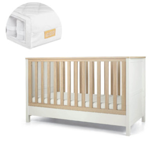 Mamas and Papas Harwell White Cot + Mattress Bundle